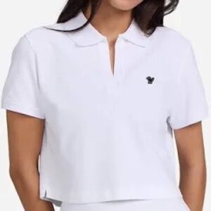 Bad Birdie Women's Rib Collar Golf Polo White XL Preppy Athleisure NWT